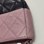 Chanel Bicolor Quilted Lambskin Medium Single Flap Pink Black