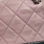 Chanel Bicolor Quilted Lambskin Medium Single Flap Pink Black