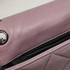Chanel Bicolor Quilted Lambskin Medium Single Flap Pink Black