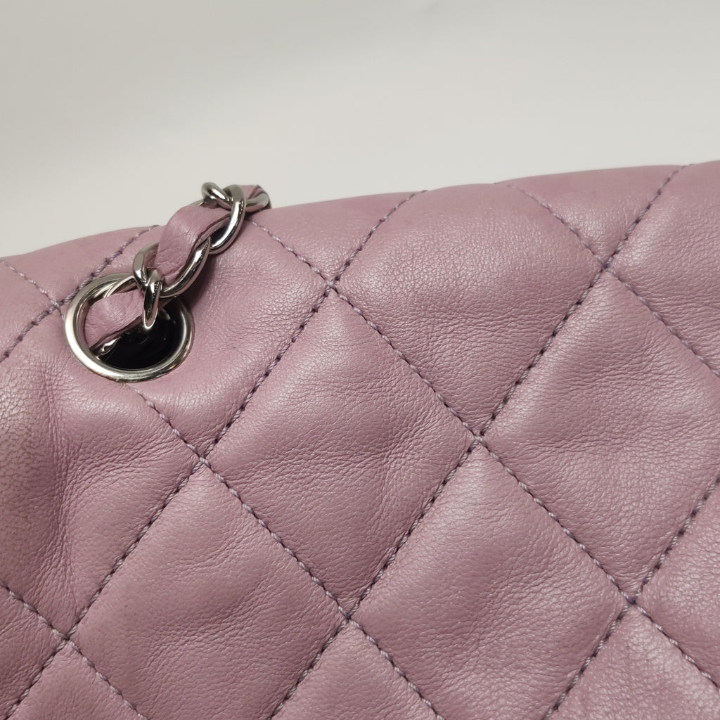 Chanel Bicolor Quilted Lambskin Medium Single Flap Pink Black