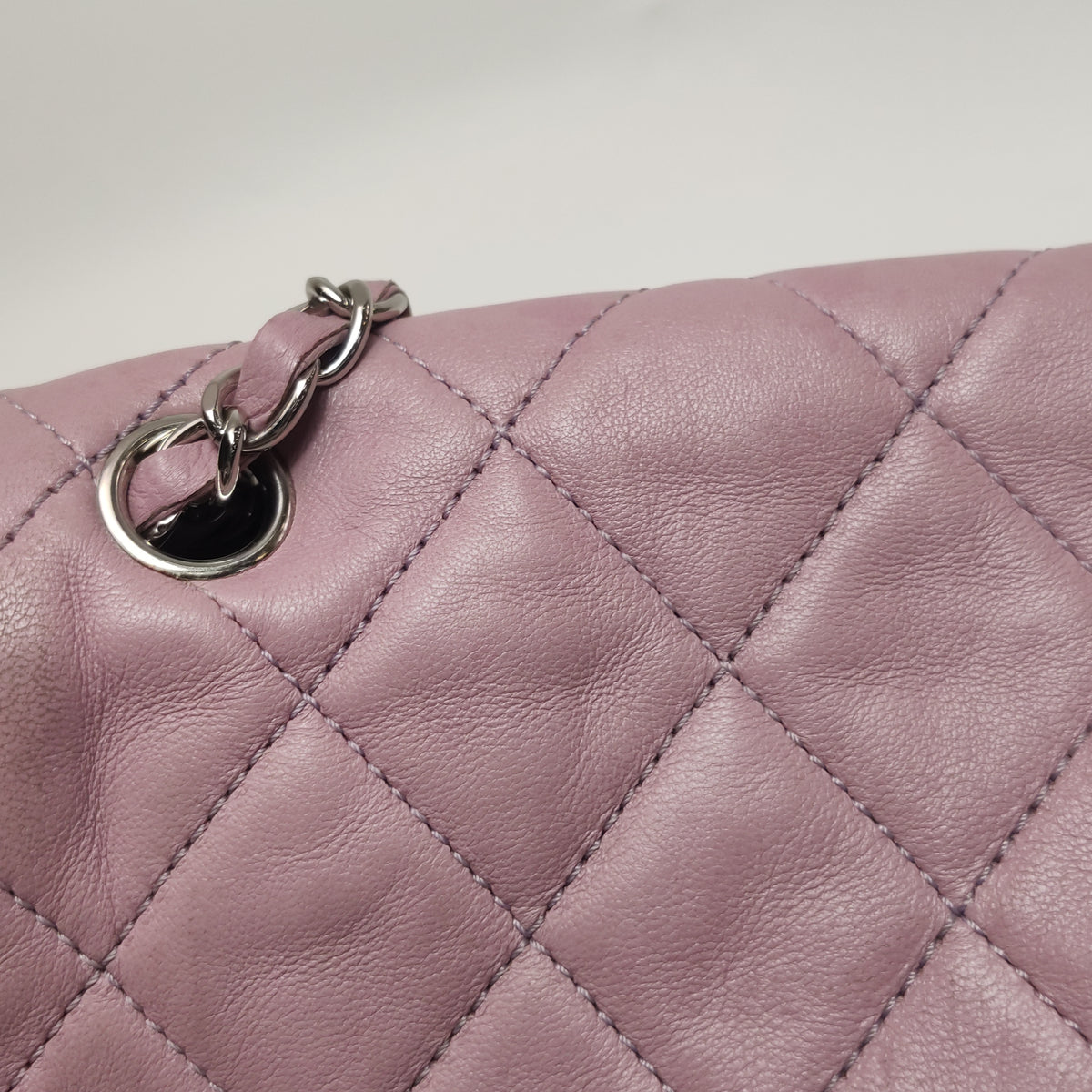 Chanel Bicolor Quilted Lambskin Medium Single Flap Pink Black