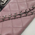 Chanel Bicolor Quilted Lambskin Medium Single Flap Pink Black