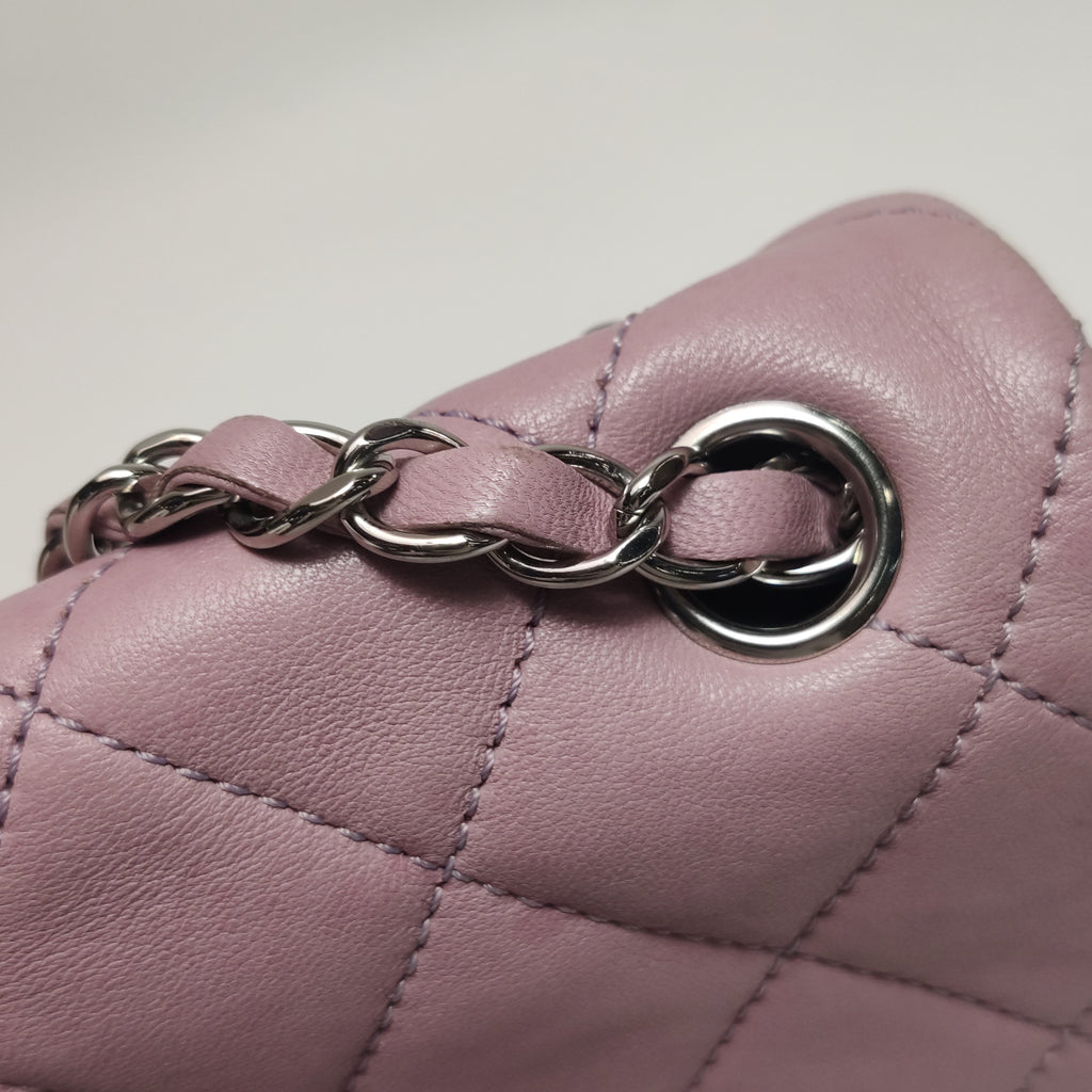 Chanel Bicolor Quilted Lambskin Medium Single Flap Pink Black