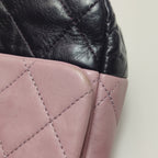 Chanel Bicolor Quilted Lambskin Medium Single Flap Pink Black