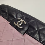 Chanel Bicolor Quilted Lambskin Medium Single Flap Pink Black