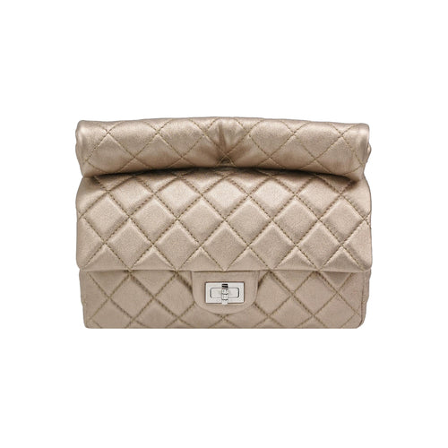 Chanel Quilted Roll 2.55 Reissue Clutch Light Gold Iridescent Calfskin