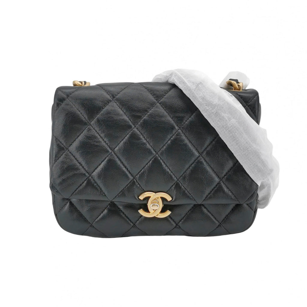 Chanel Small Lacquered Combination Chain Flap Black