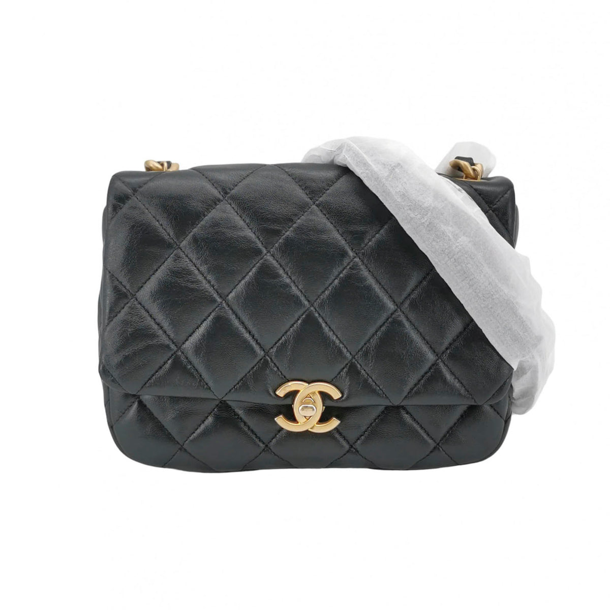 Chanel Small Lacquered Combination Chain Flap Black