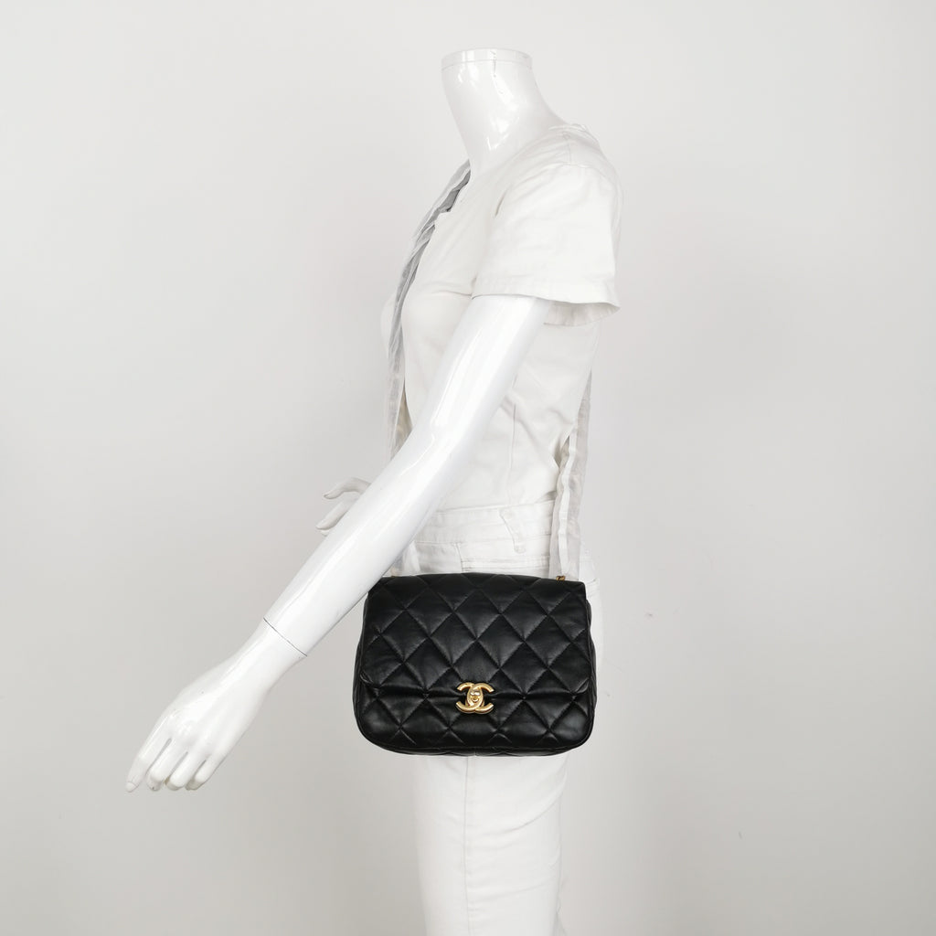 Chanel Small Lacquered Combination Chain Flap Black