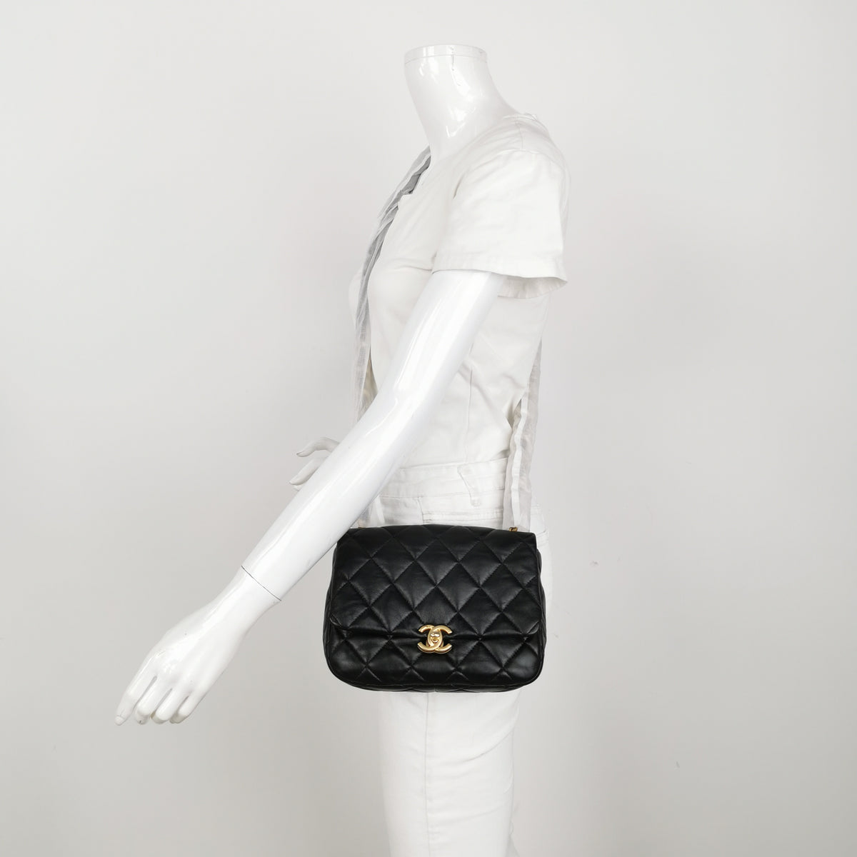 Chanel Small Lacquered Combination Chain Flap Black