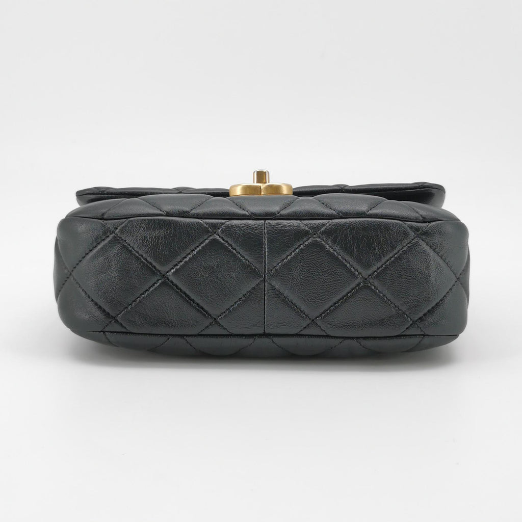 Chanel Small Lacquered Combination Chain Flap Black