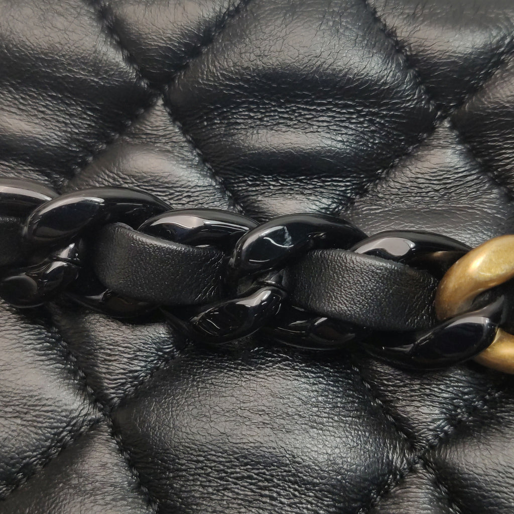 Chanel Small Lacquered Combination Chain Flap Black