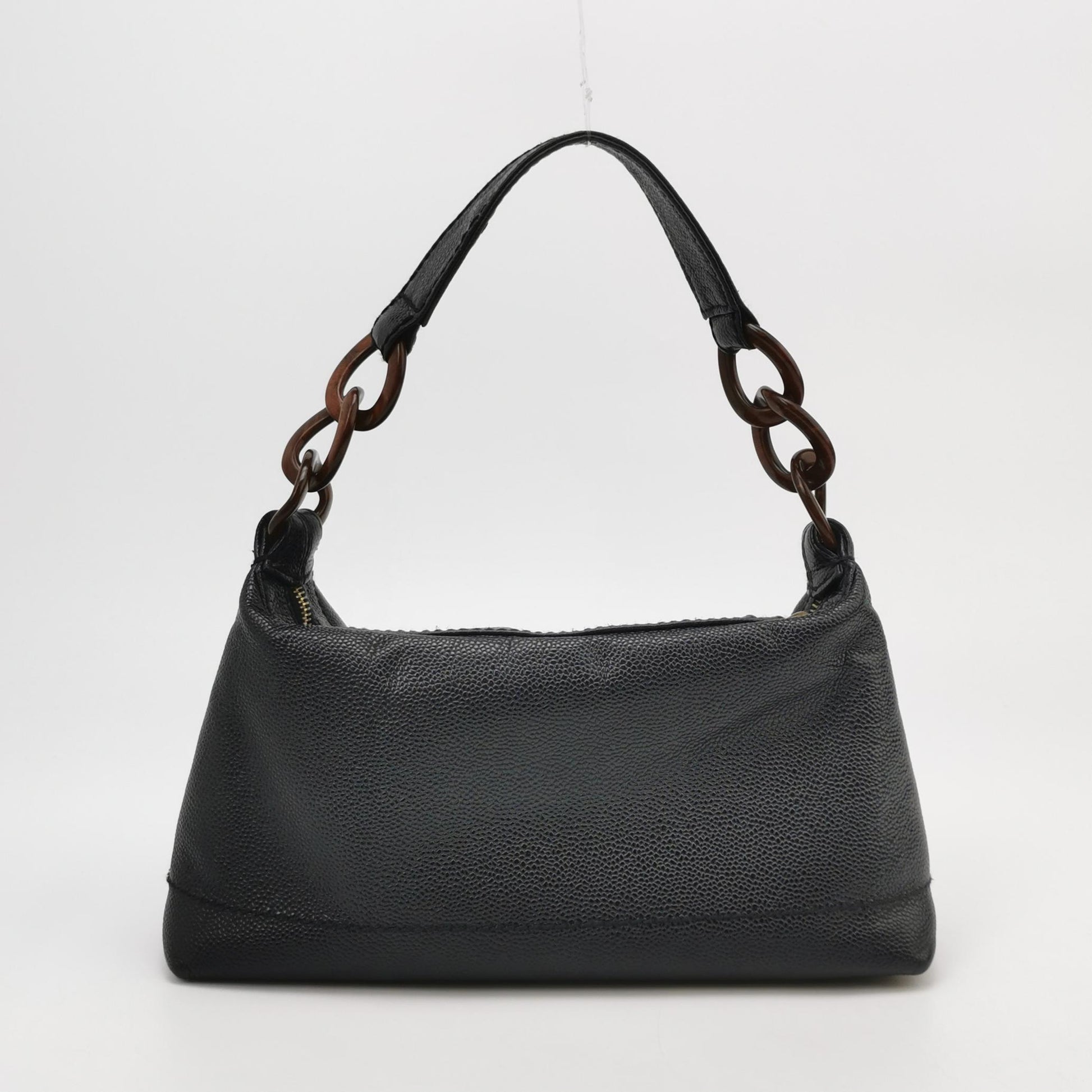 Chanel Wood Chain CC Hobo Black