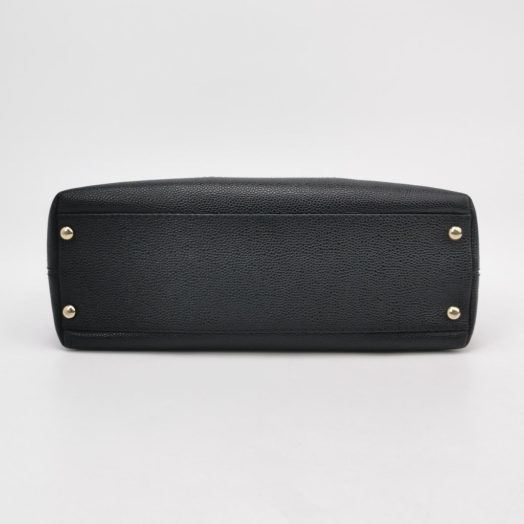 Chanel Wood Chain CC Hobo Black