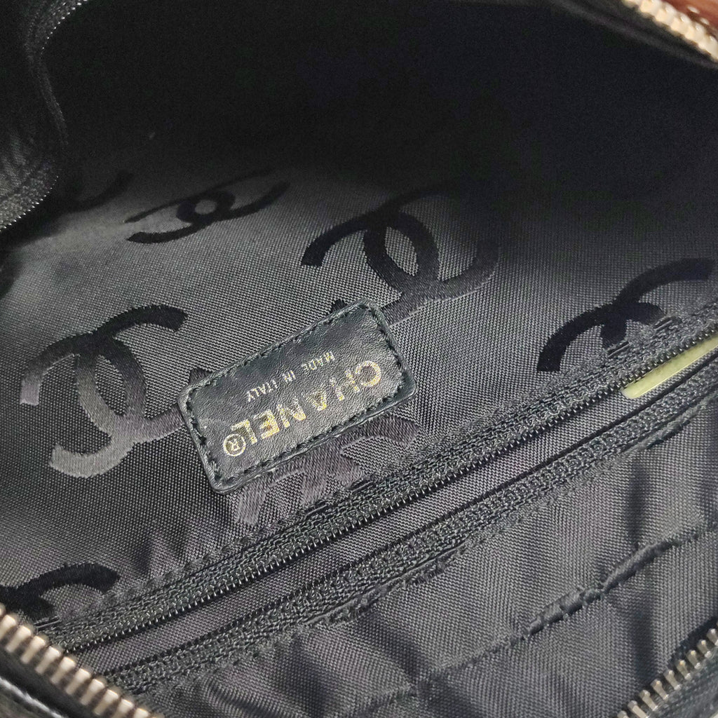 Chanel Wood Chain CC Hobo Black
