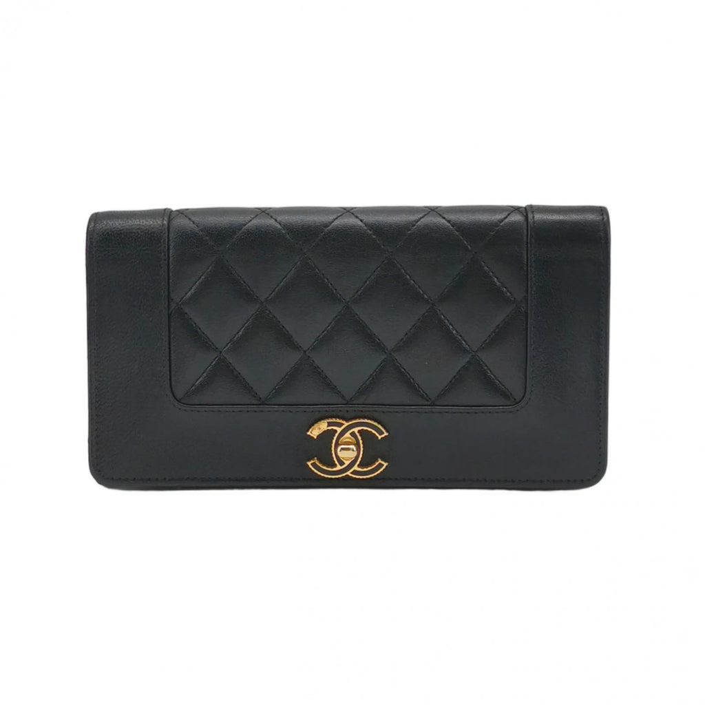 Chanel Quilted Mademoiselle Long Wallet Black