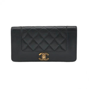 Chanel Quilted Mademoiselle Long Wallet Black