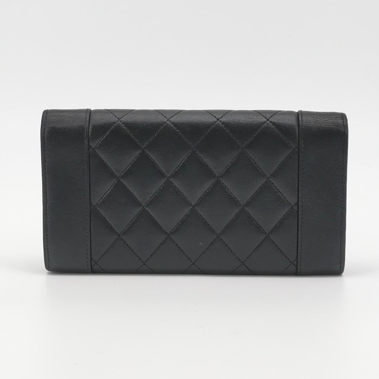 Chanel Quilted Mademoiselle Long Wallet Black