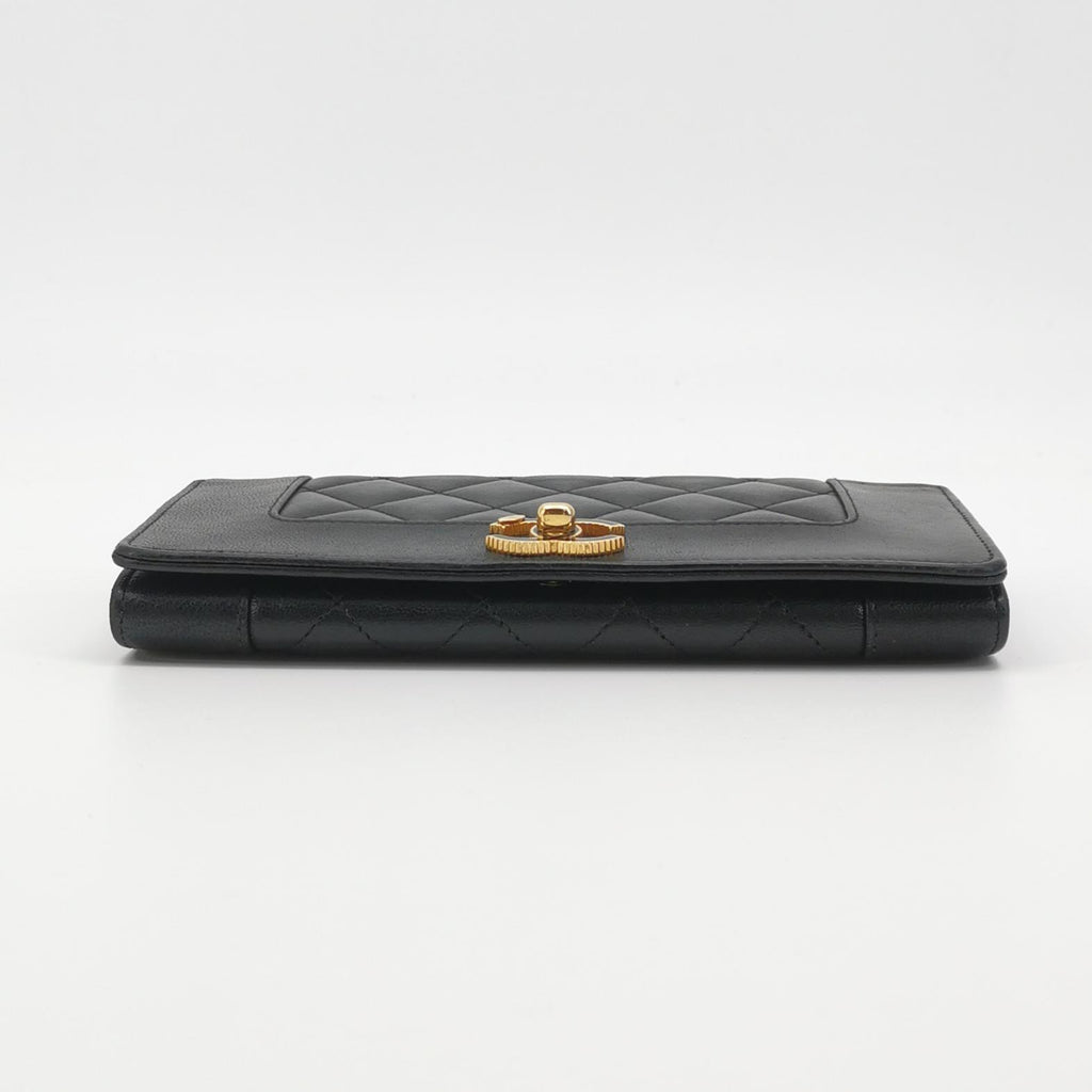 Chanel Quilted Mademoiselle Long Wallet Black