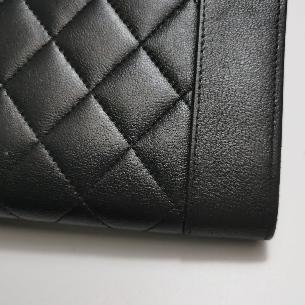 Chanel Quilted Mademoiselle Long Wallet Black