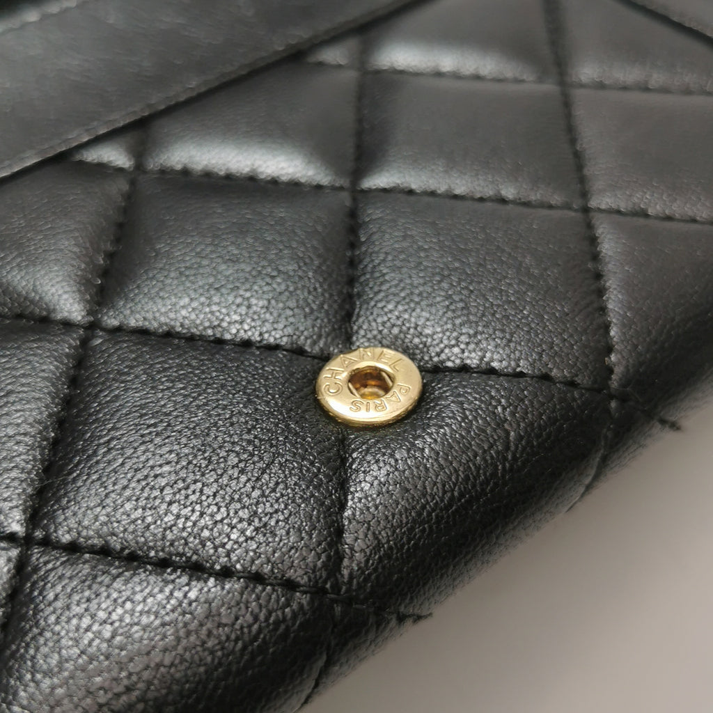 Chanel Quilted Mademoiselle Long Wallet Black