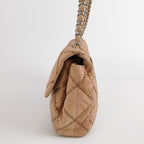 Chanel Ultra Stitch Flap East West Snakeskin Beige