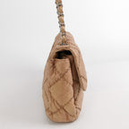 Chanel Ultra Stitch Flap East West Snakeskin Beige