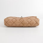 Chanel Ultra Stitch Flap East West Snakeskin Beige