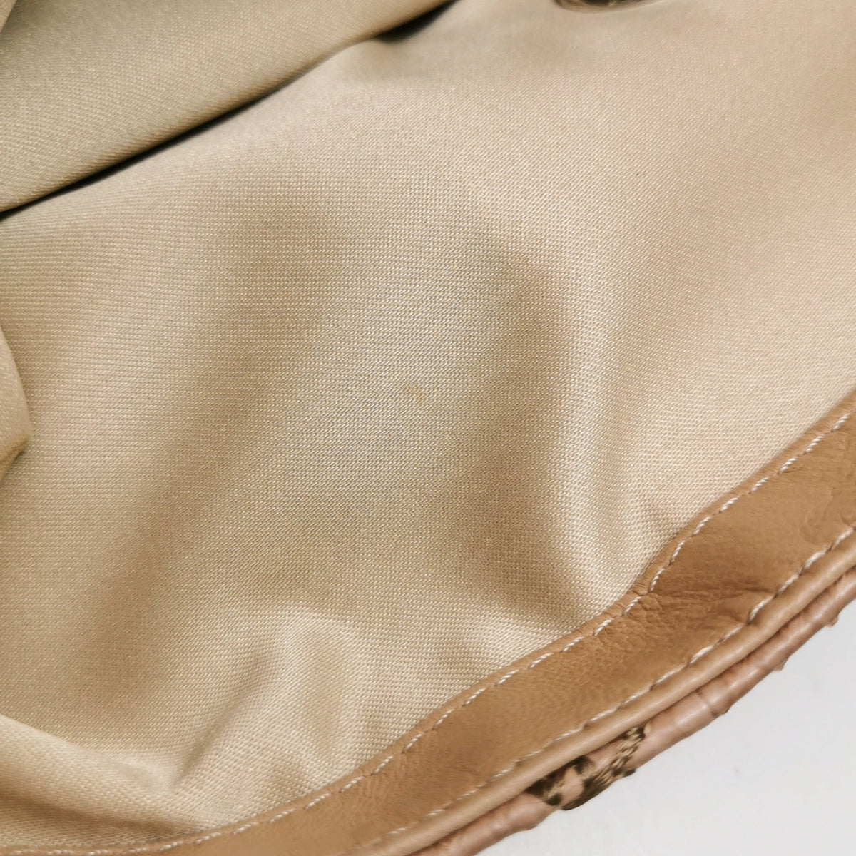 Chanel Ultra Stitch Flap East West Snakeskin Beige