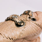 Chanel Ultra Stitch Flap East West Snakeskin Beige