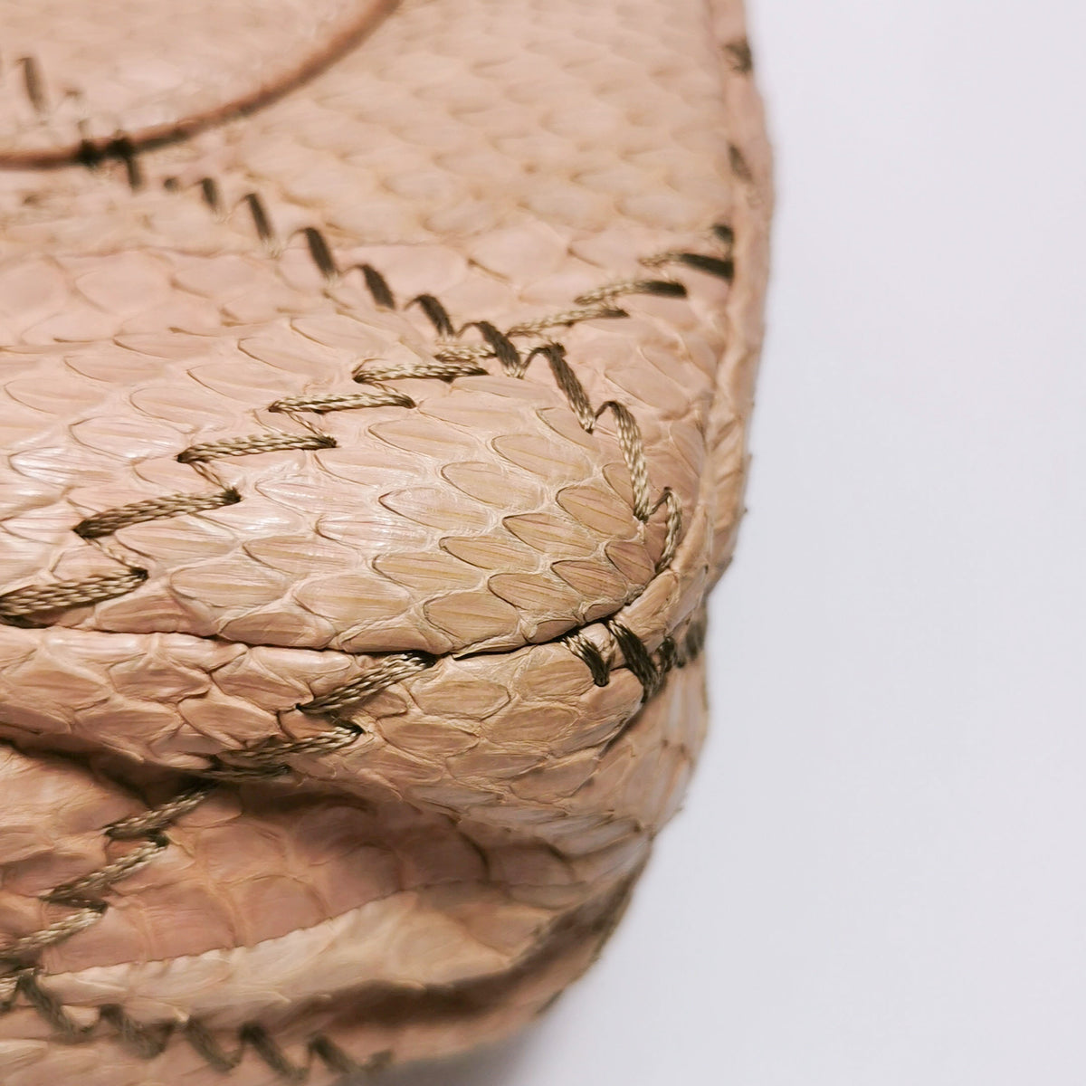 Chanel Ultra Stitch Flap East West Snakeskin Beige