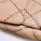 Chanel Ultra Stitch Flap East West Snakeskin Beige