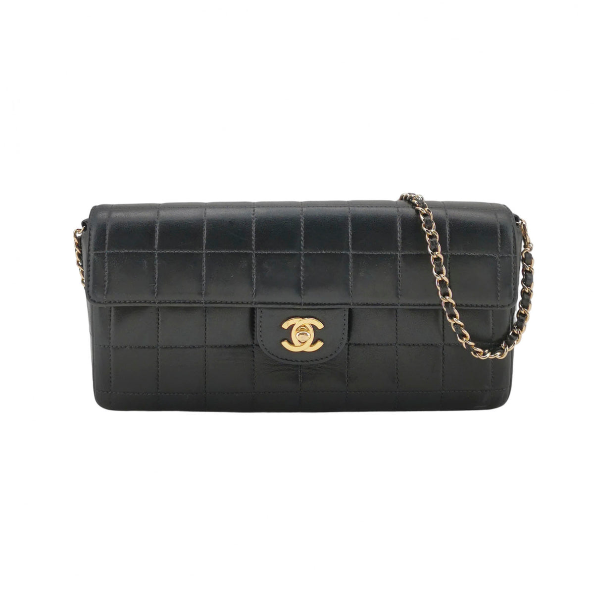 Chanel Chocolate Bar Single Flap East West Black