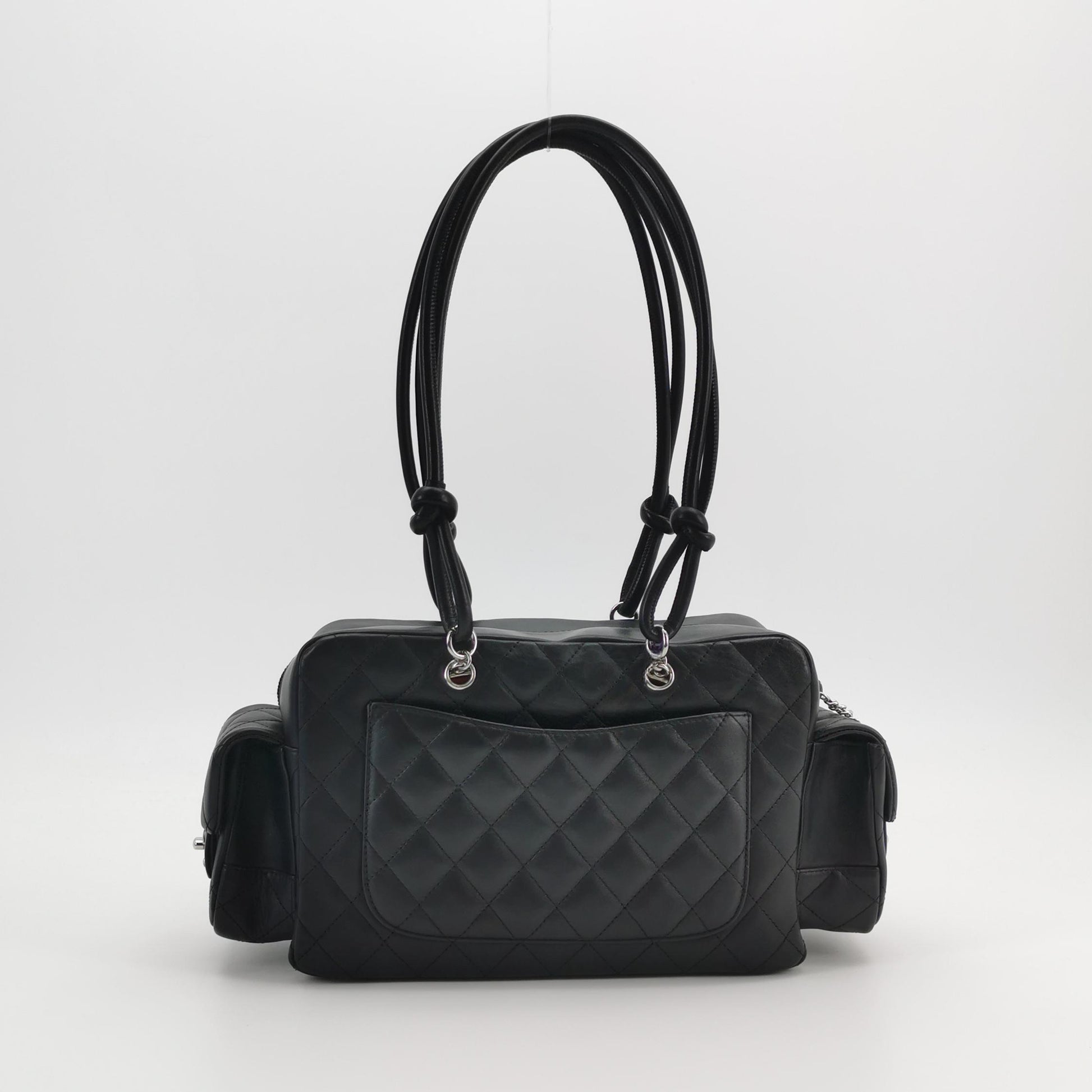 Chanel Cambon Multi Pocket Reporter Bag Black