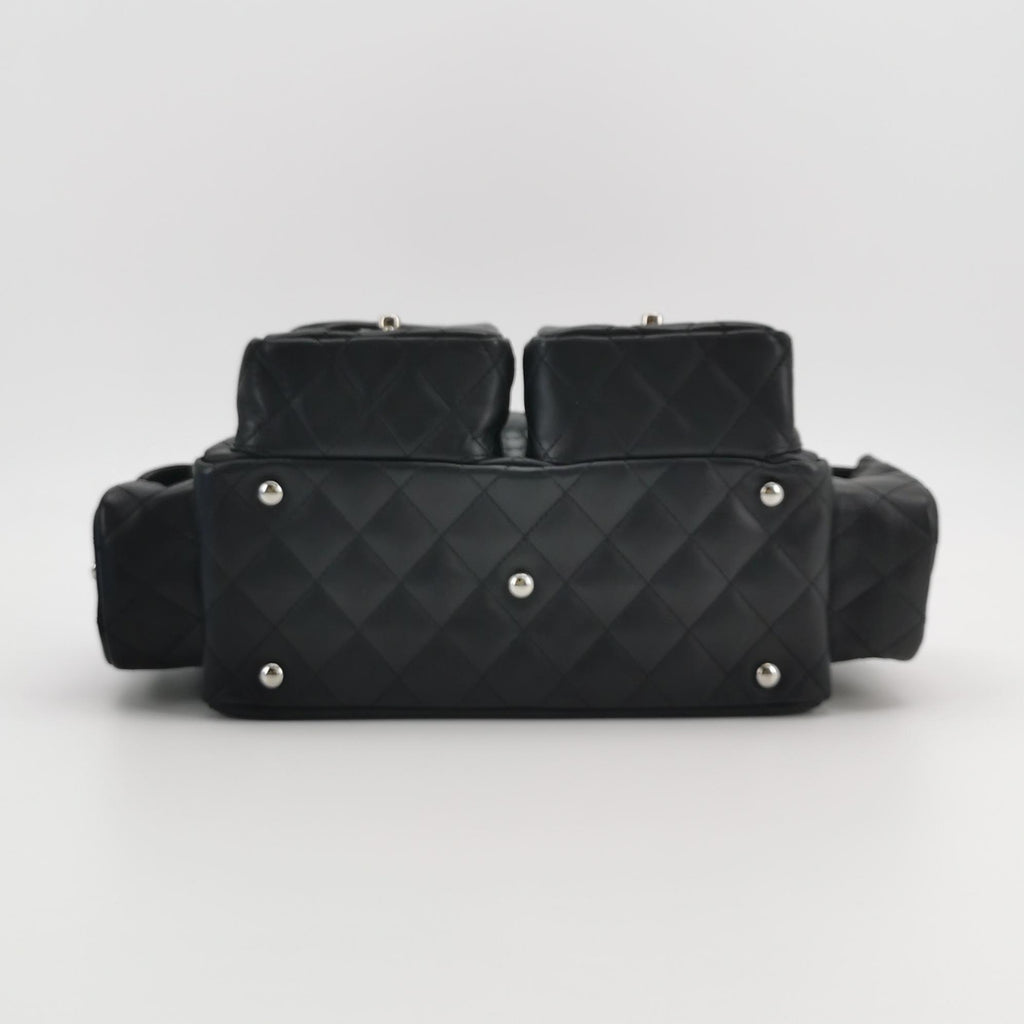 Chanel Cambon Multi Pocket Reporter Bag Black