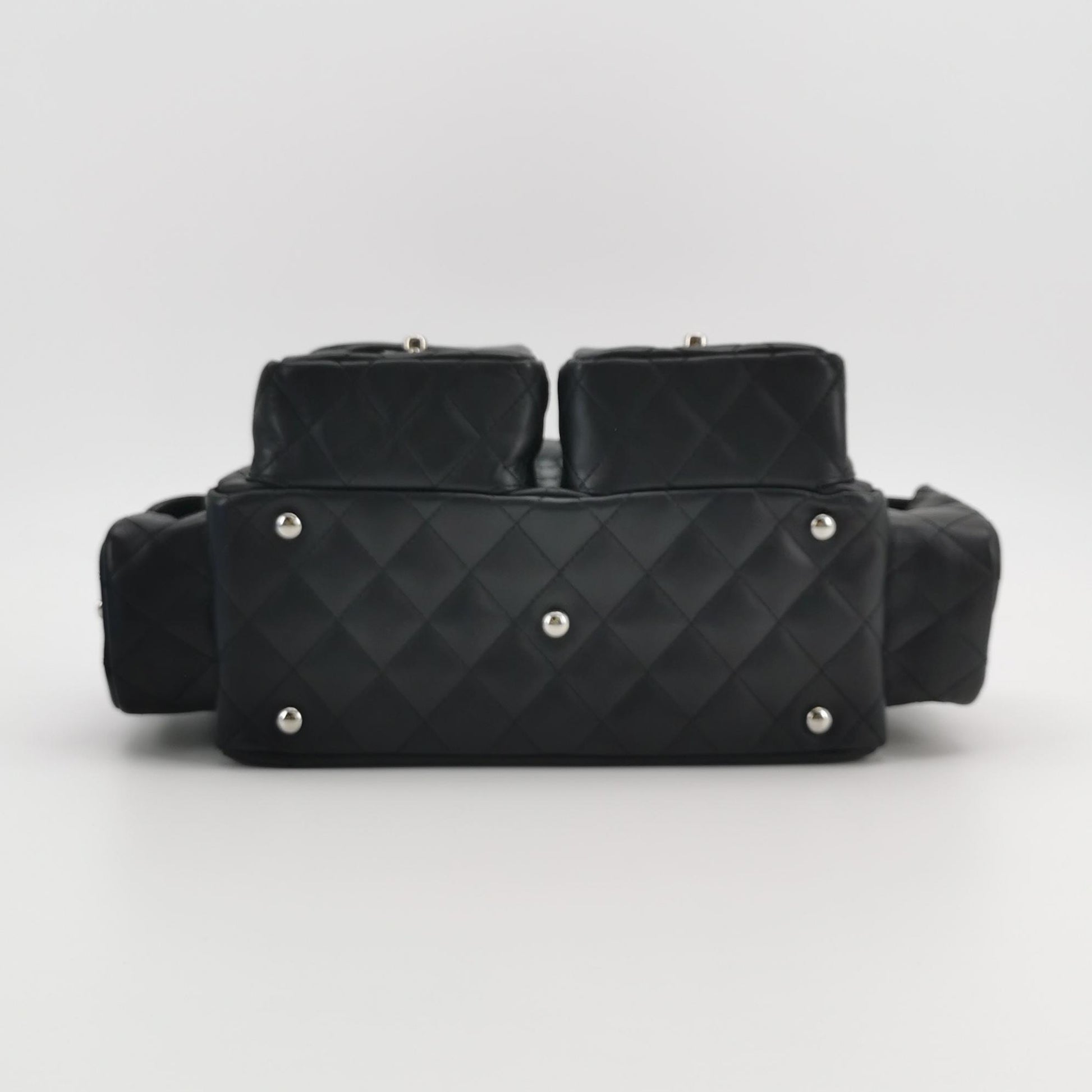 Chanel Cambon Multi Pocket Reporter Bag Black