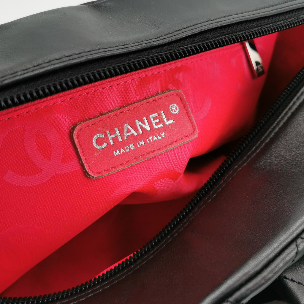 Chanel Cambon Multi Pocket Reporter Bag Black