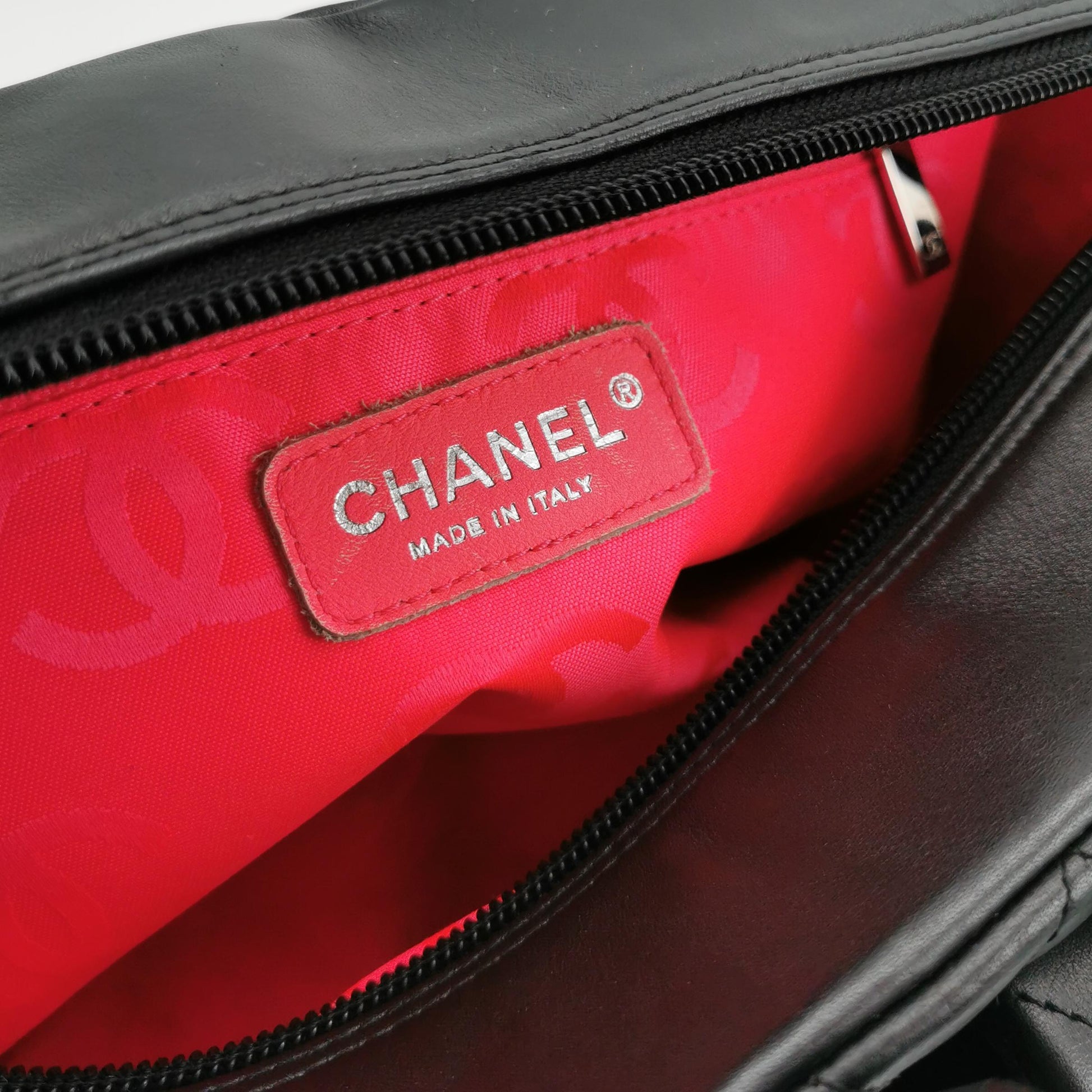 Chanel Cambon Multi Pocket Reporter Bag Black