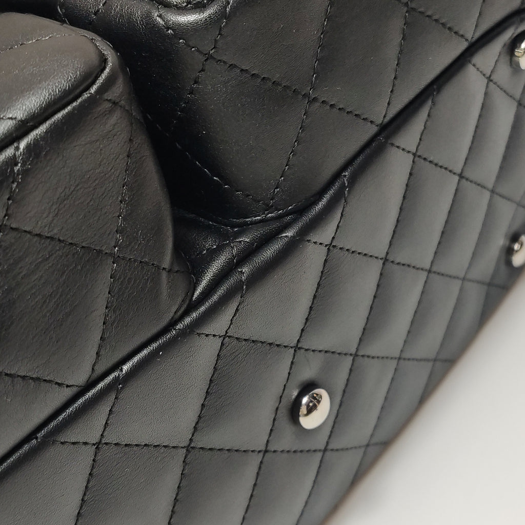 Chanel Cambon Multi Pocket Reporter Bag Black