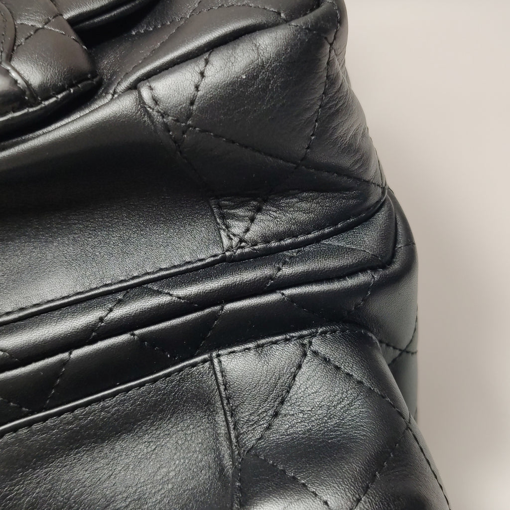 Chanel Cambon Multi Pocket Reporter Bag Black