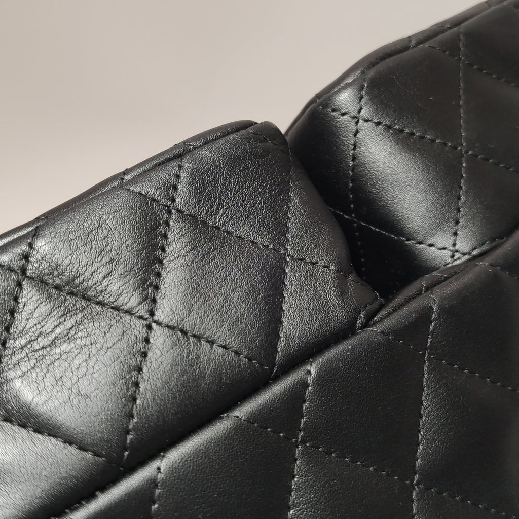 Chanel Cambon Multi Pocket Reporter Bag Black