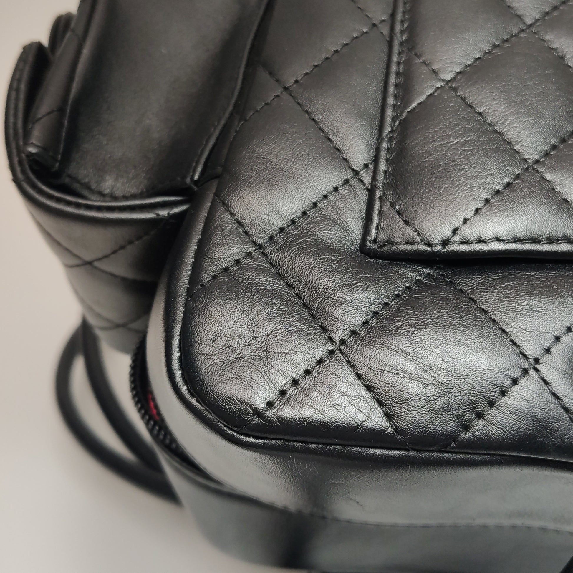 Chanel Cambon Multi Pocket Reporter Bag Black