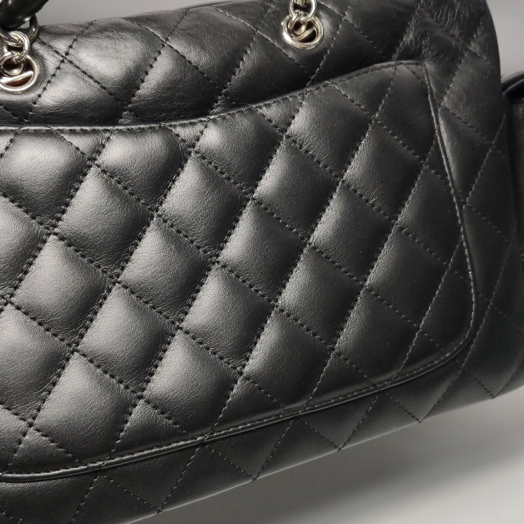 Chanel Cambon Multi Pocket Reporter Bag Black