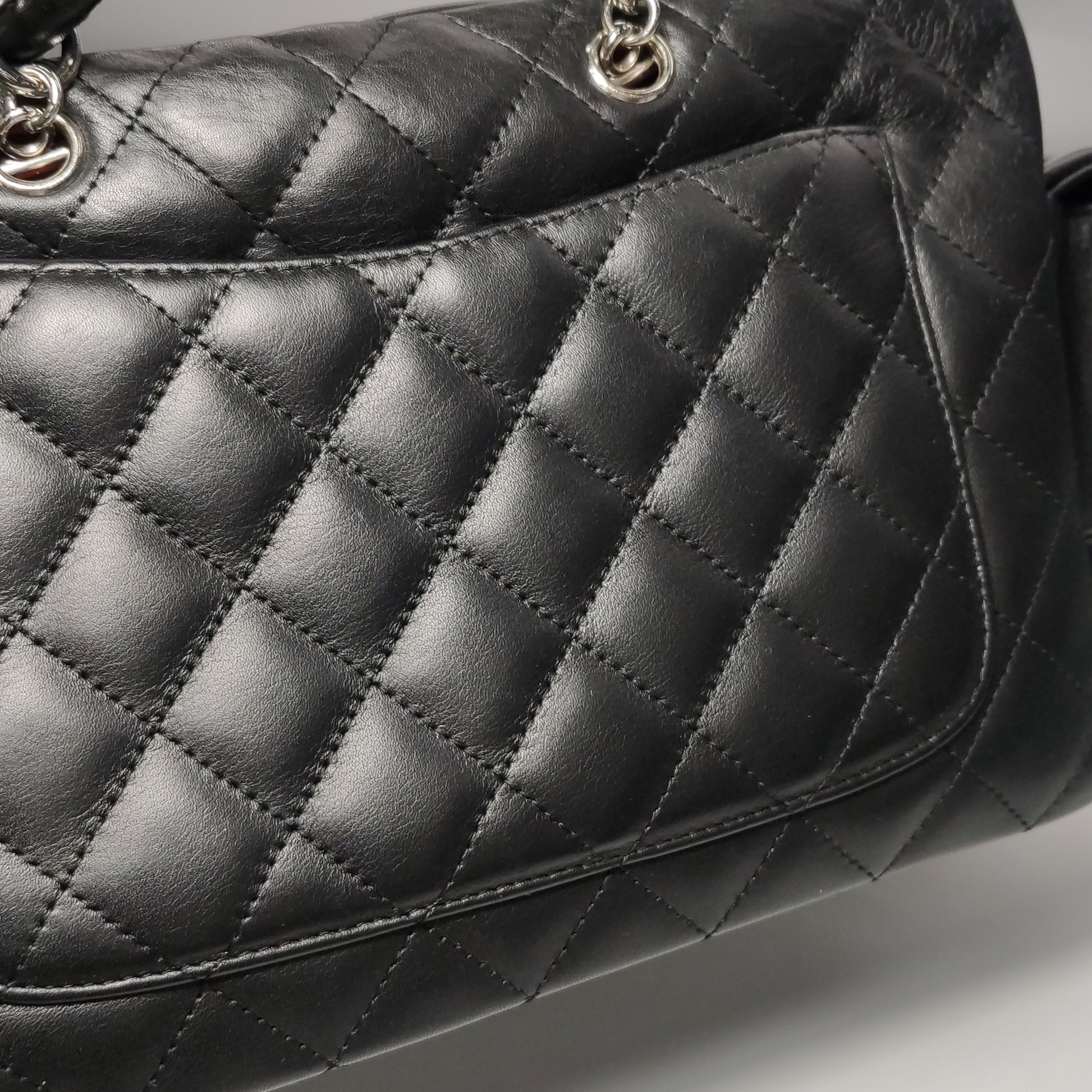 Chanel Cambon Multi Pocket Reporter Bag Black