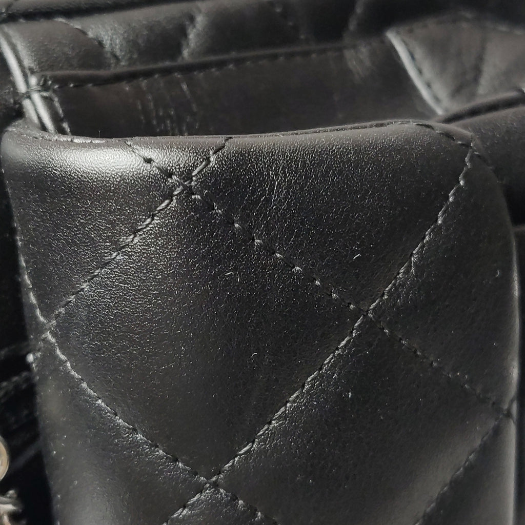 Chanel Cambon Multi Pocket Reporter Bag Black