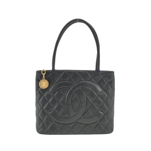 Chanel Medallion Caviar Shoulder Bag Black