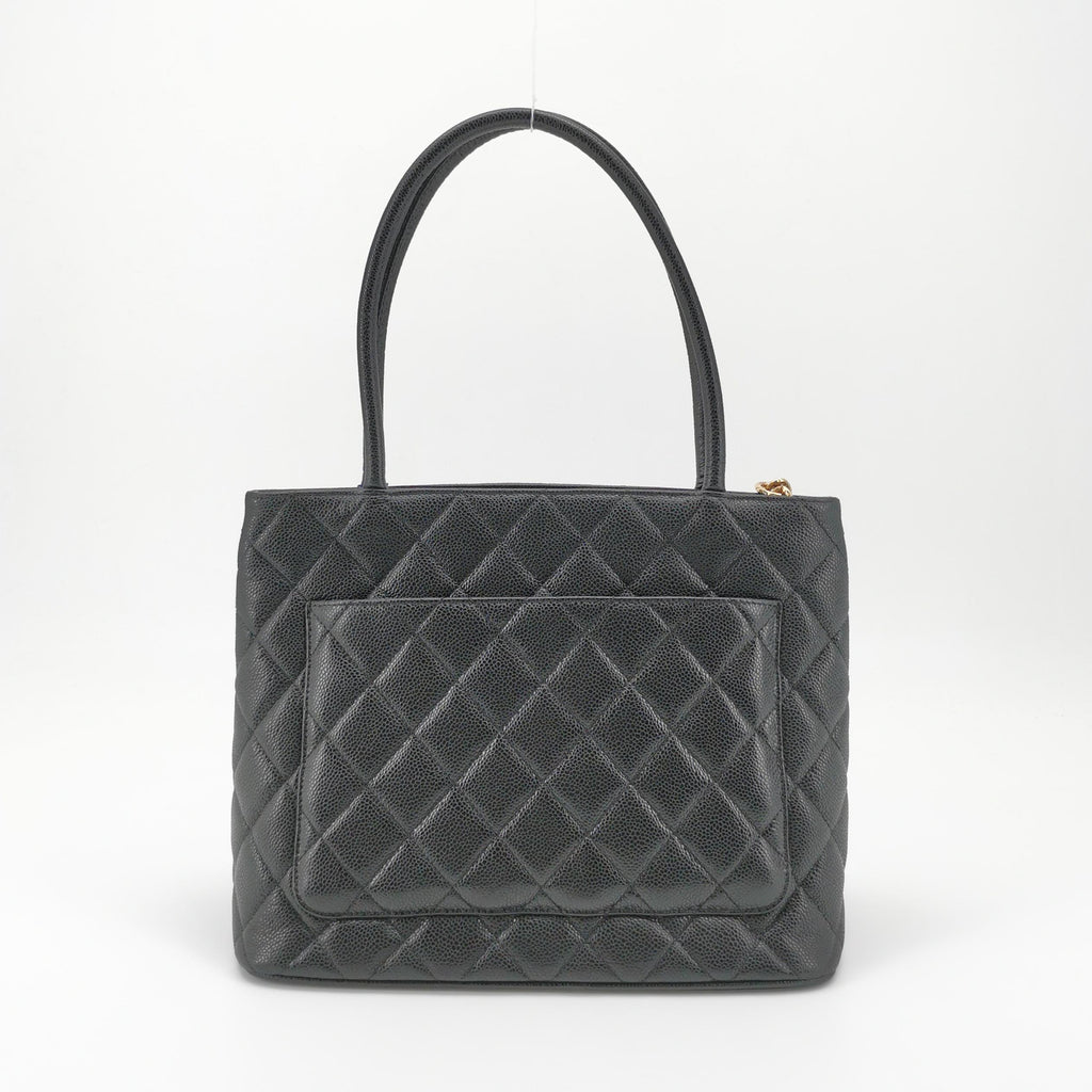 Chanel Medallion Caviar Shoulder Bag Black