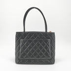 Chanel Medallion Caviar Shoulder Bag Black