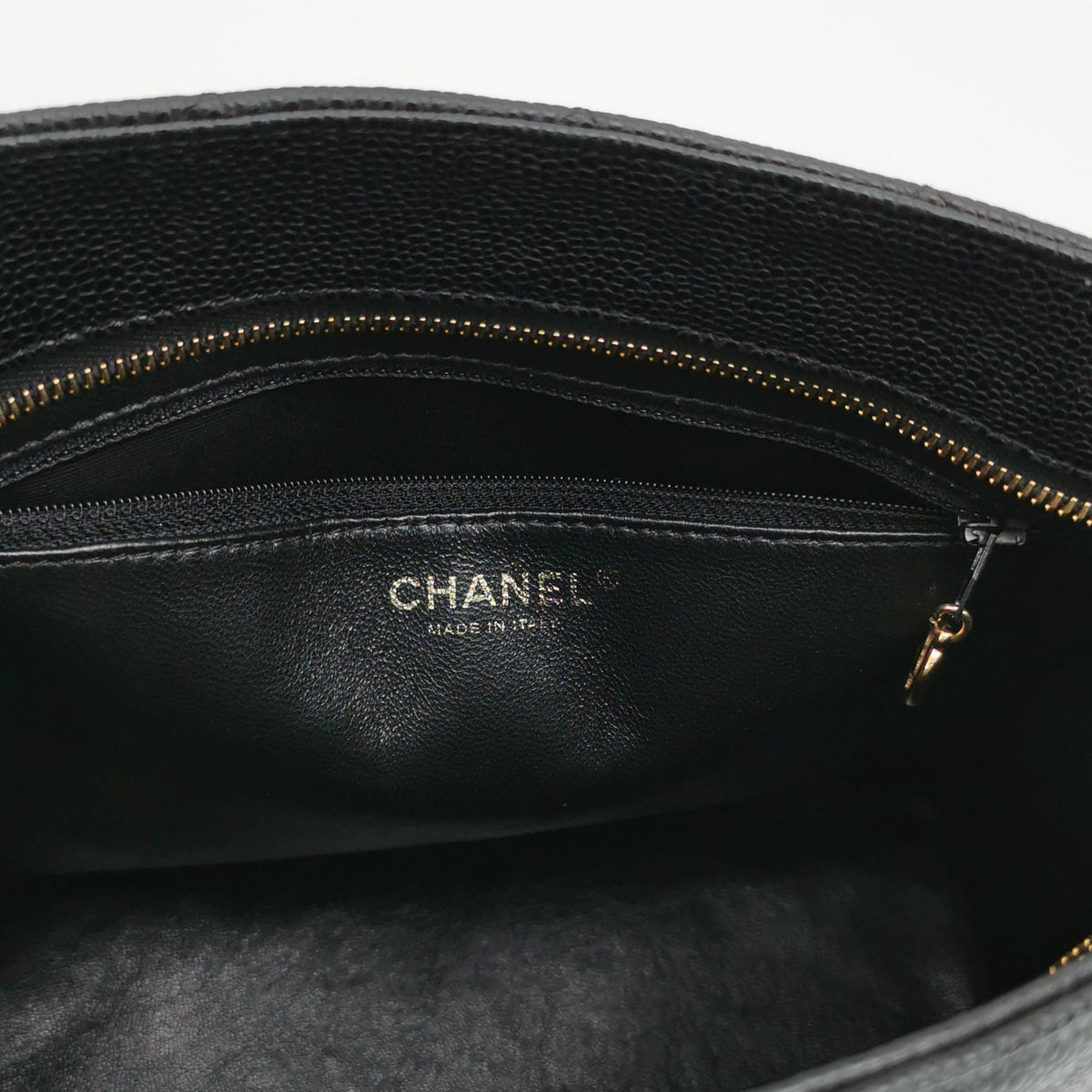 Chanel Medallion Caviar Shoulder Bag Black