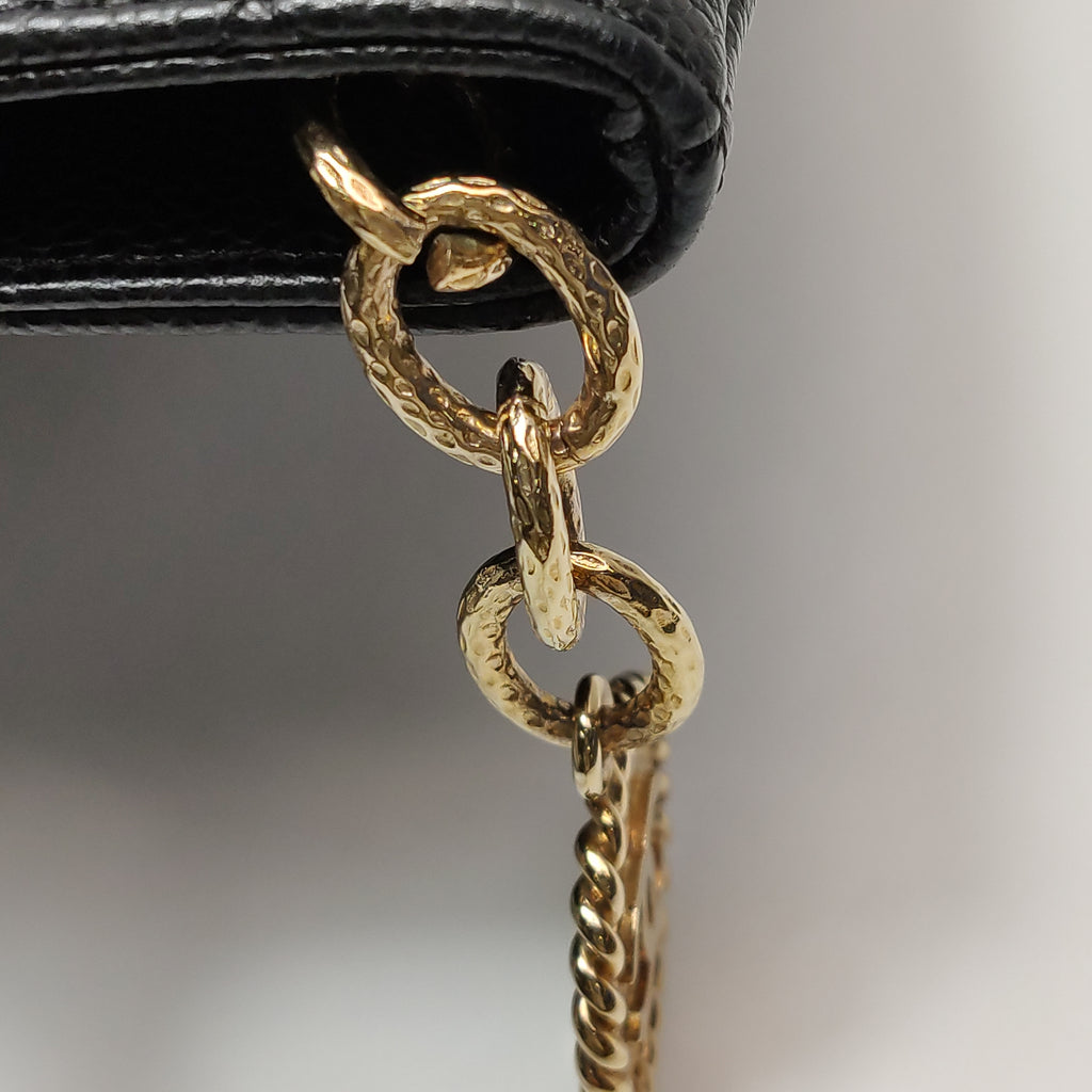 Chanel Medallion Caviar Shoulder Bag Black
